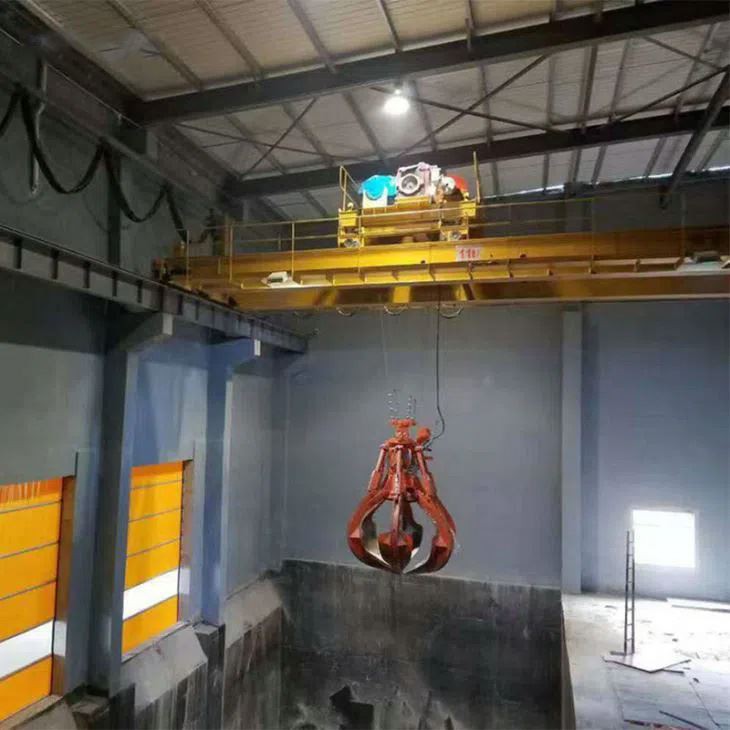 10T Waste To Energy Semi-Automatic Cotnrol Grab Overhead Crane