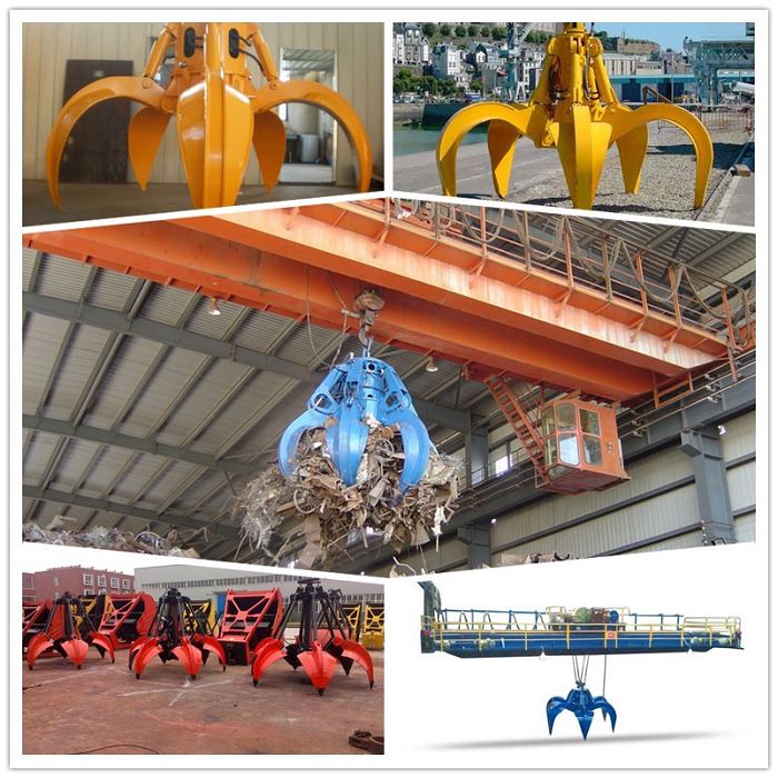 Hydraulic Grab Overhead Crane for Large Mineral Pig Iron Scrap Steel Garbage Iron Powder Handling