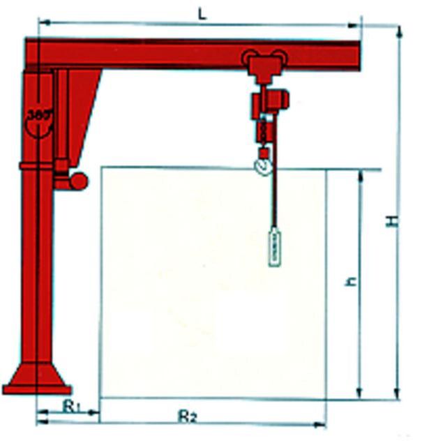 2 Ton 5 ton 10 Ton Ground Mounted Pillar Type Slewing Arm Jib Crane