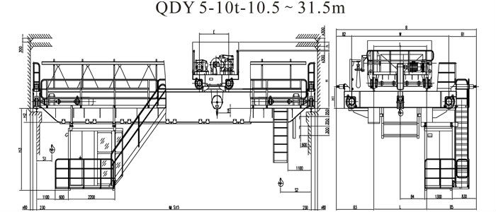 QDY Double Beam Foundry Crane, Steel Melting Plant Crane