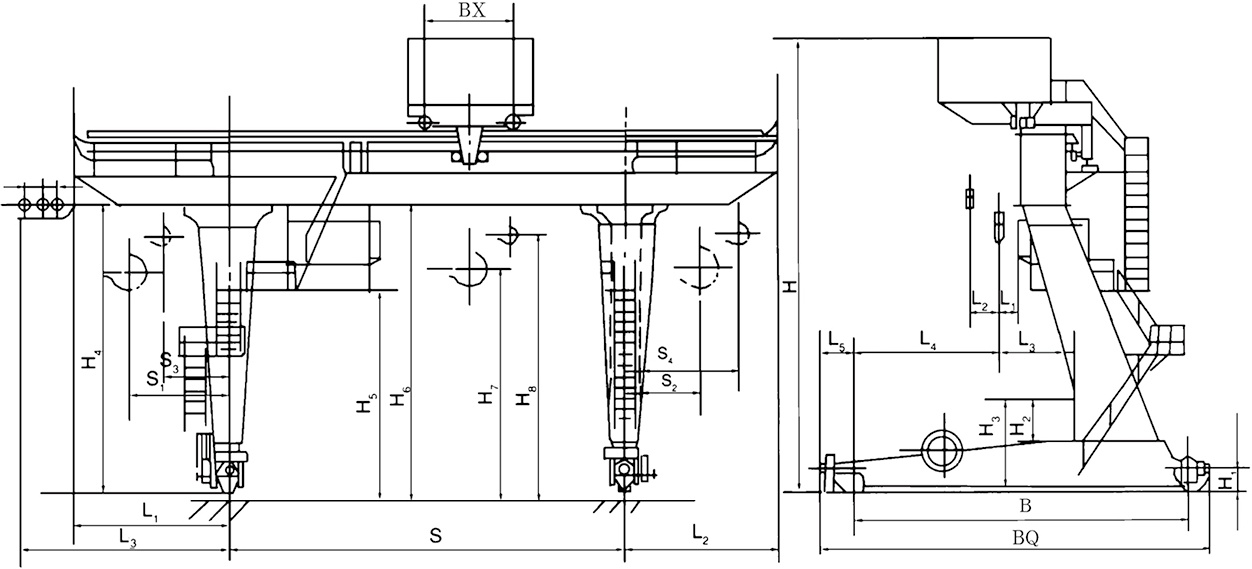 Outdoor Simple Gantry Crane for Cargos Transporting