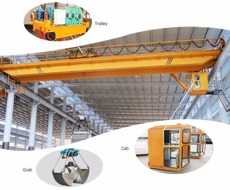 bucket overhead Bridge Crane with hydraulic grab