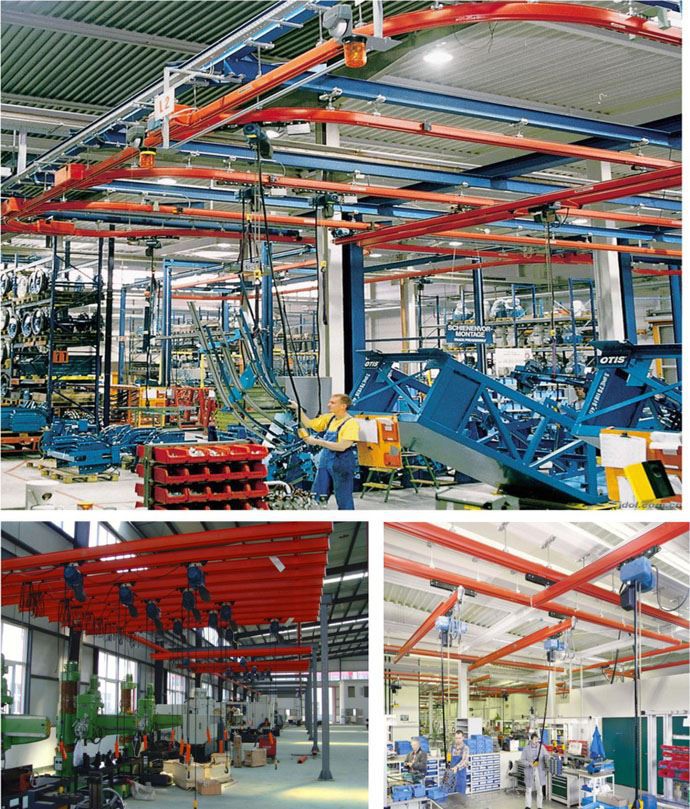 Free Standing Work Station Bridge Cranes / light crane system Model Flexible Bridge Crane System application