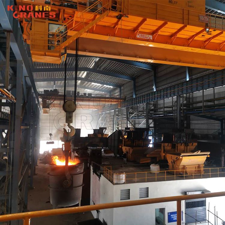 Heavy Duty Casting Double Girder Bridge Crane For Foundry