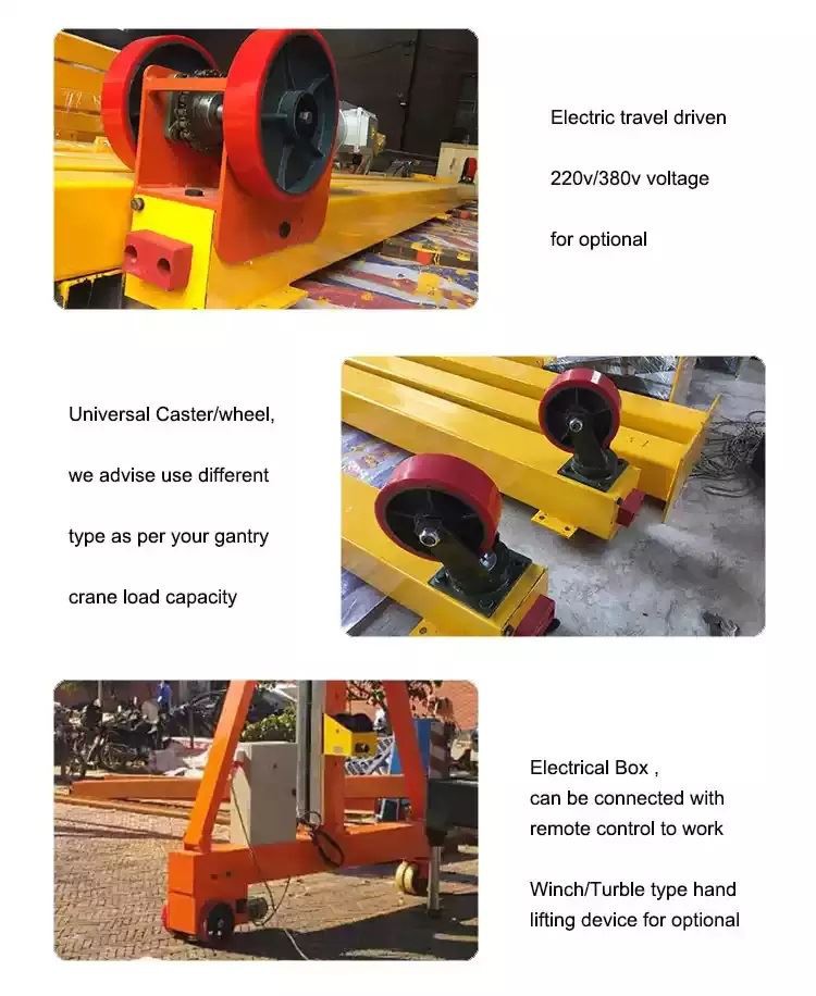 Single Girder Mini Mobile Gantry Crane Wheel Type Gantry Crane