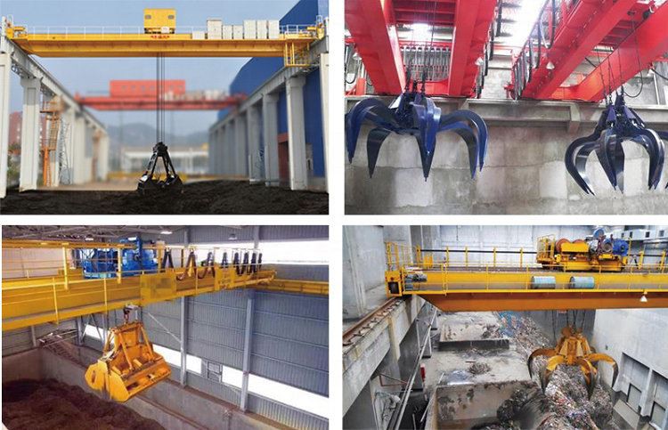 Waste Handling Grab Bucket Bridge Crane