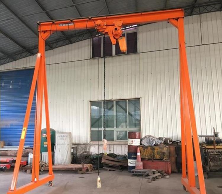 Adjustable Height Customized Mini Workshop 1 Ton 5 Ton Portable Mobile Gantry Crane Price With Wheel