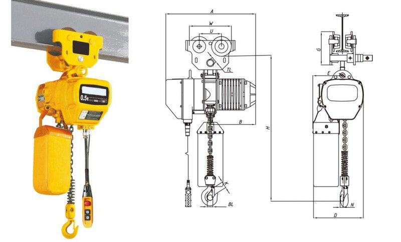 chain hoist drawing