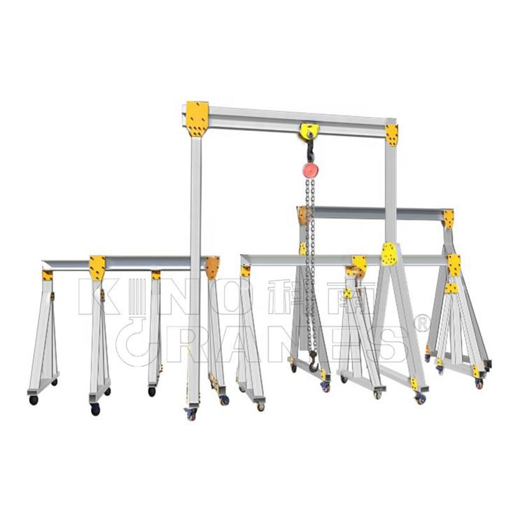 Customized 0.5-5 Ton Aluminium Alloy Mobile Gantry Crane With Electric/manual Hoist