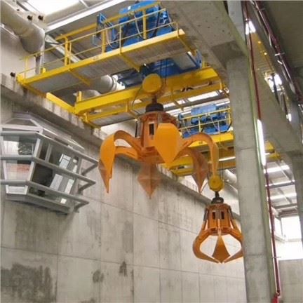 Hopper Waste Materials Charging Grab Bucket Cranes