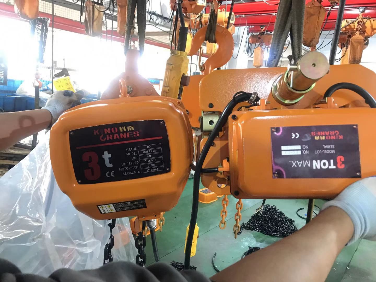 Kinocranes 3 Ton Electric Chain Hoist Commissioning And Packing