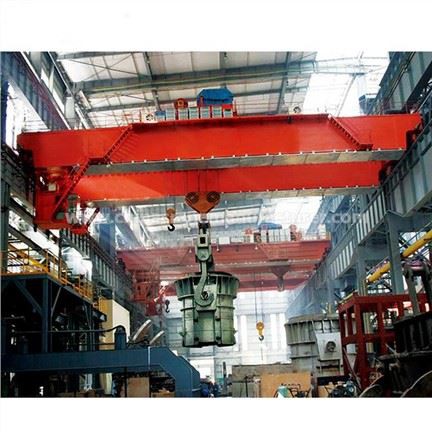 QDY Steel Making Plant Laminated Hook Double Girder Ladle Handling Crane for Molten Iron Lifting