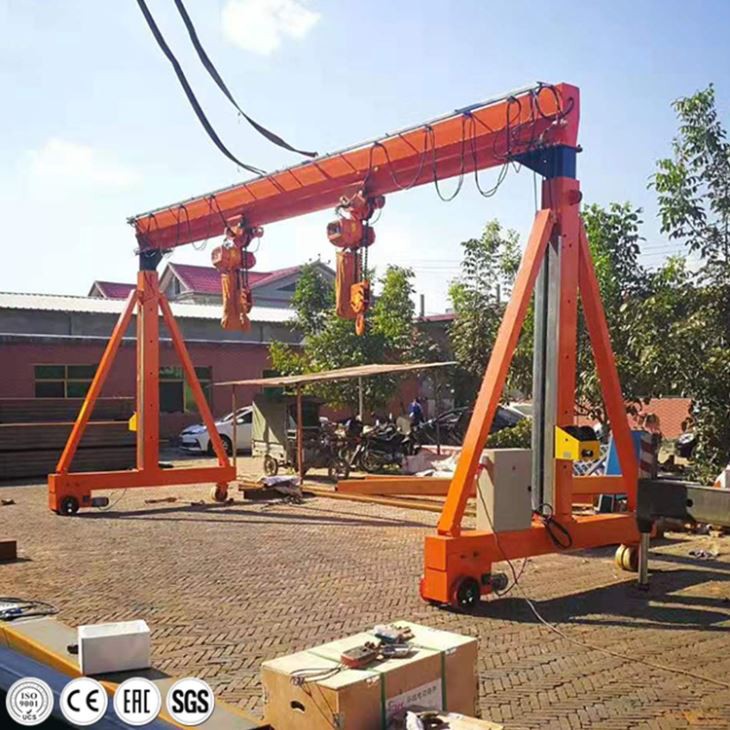 Small Mini 500kg 1 2 3 5 Ton Mobile Portable Gantry Crane Price With Electric Chain Hoist