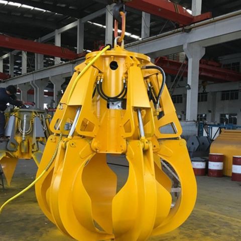 Steel Plant Hydraulic Orange Peel Bucket For Crane